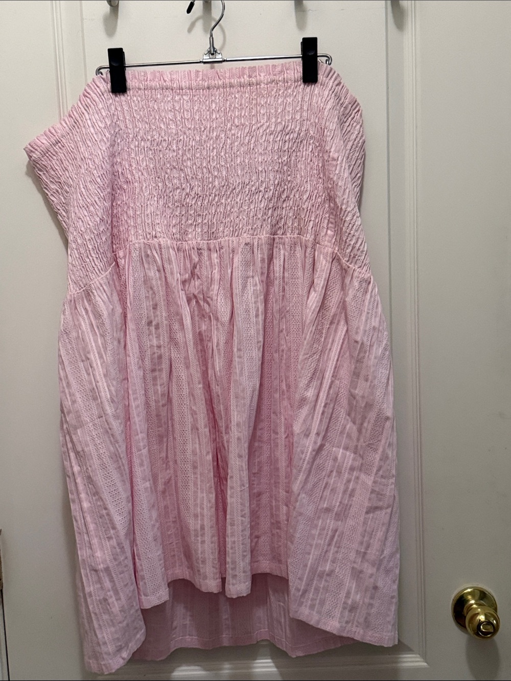 Women’s 3x Pink Smocked Sundress Soft Summer Dress  Summer Plus Size Sleeveless